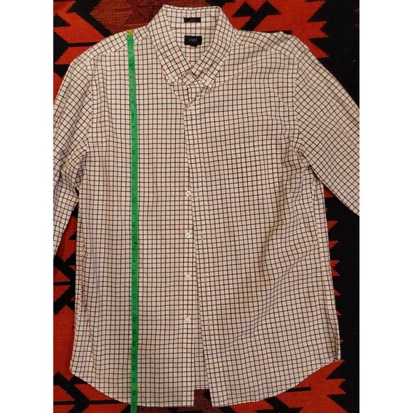 J Crew Men's Slim Cotton Buttondown Red, Bue, White Box Design. Size Large - Picture 6 of 12